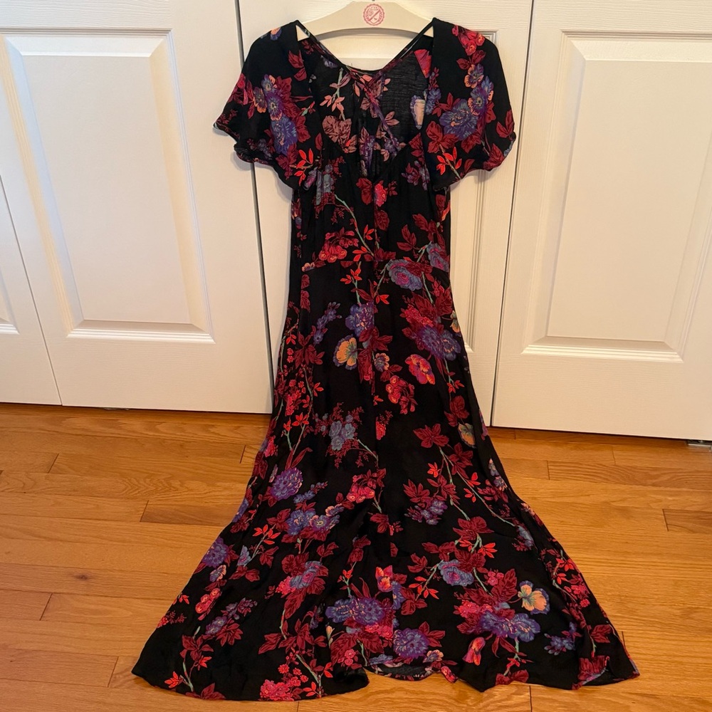 Reiss Leni Floral Print Cap Sleeve Midi Dress - Picture 4 of 5